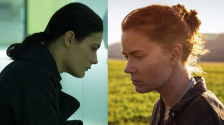 Pia Zemljič v filmu Nočno življenje in Amy Adams v filmu Prihod