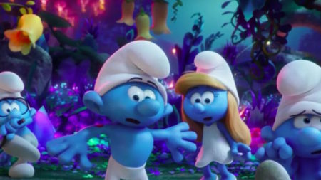 Scena iz animiranega filma Smrkci: Skrita vas.