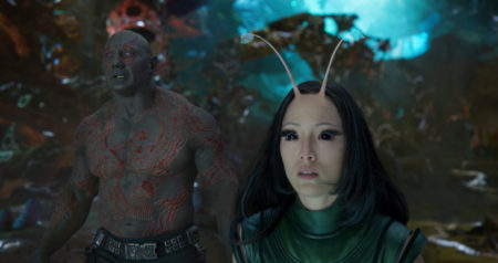 Mantis in Drax v filmu Varuhi galaksije 2. dejanje